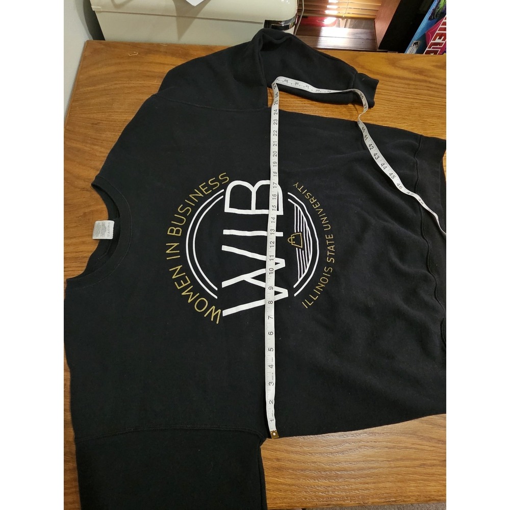 Jerzees Sweatshirt Womens XL Women In Business Illinois‎ State Fleece Black - Picture 3 of 6